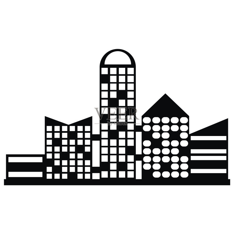 黑色城市图标矢量图图标素材