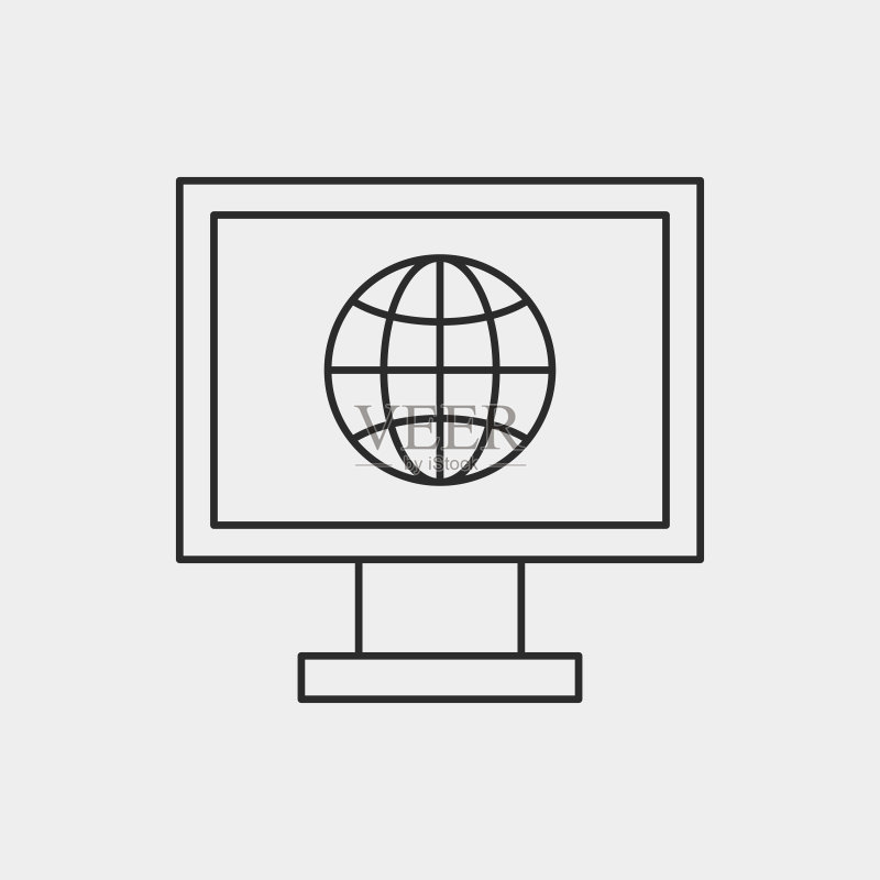电脑线条图标图标素材