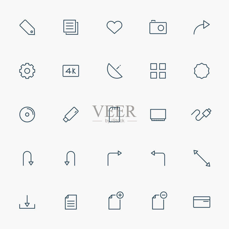 Web极简线条图标图标素材