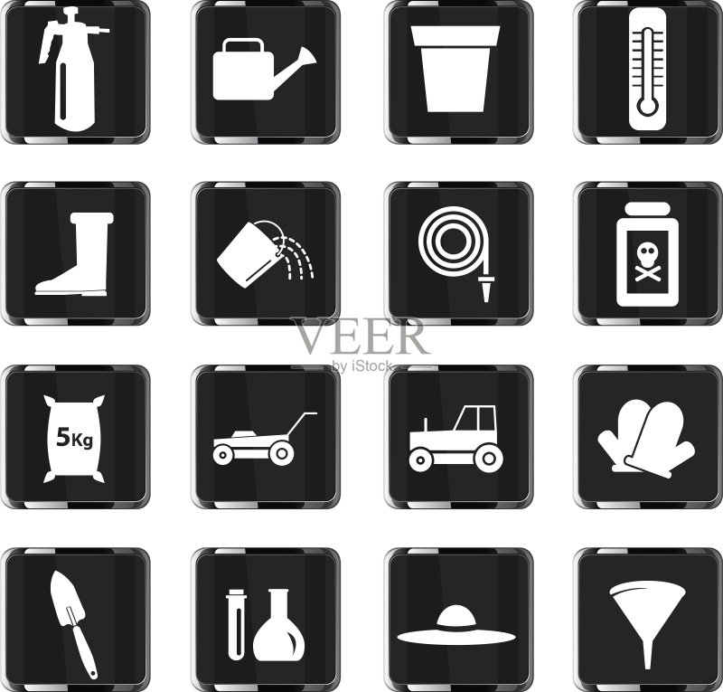 园艺工具图标集图标素材