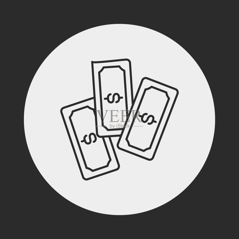 金融货币符号线性图标图标素材