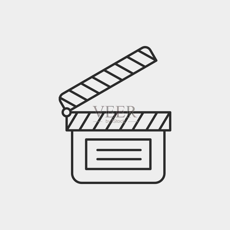 电影场记板线性图标图标素材