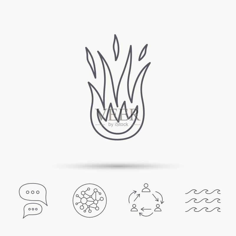 火焰图标:炽热火焰标志图标素材