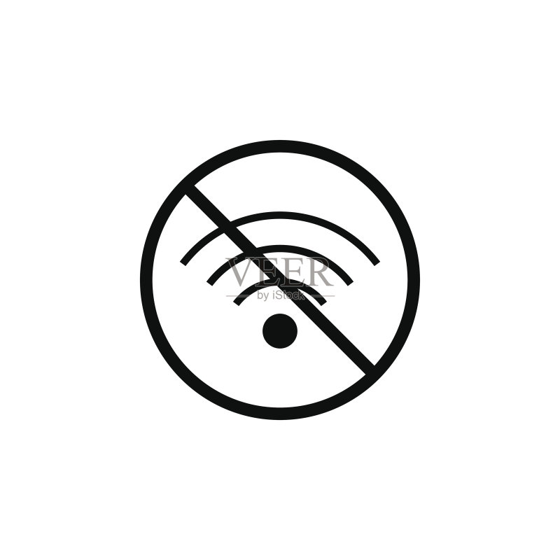 无Wifi线路图标,禁止标志图标素材