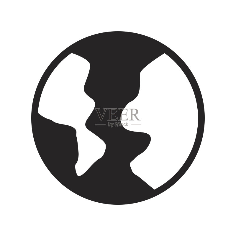 黑色卡通世界图标图标素材