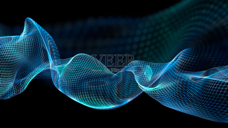 摘要波浪结构的科学背景正版插画素材