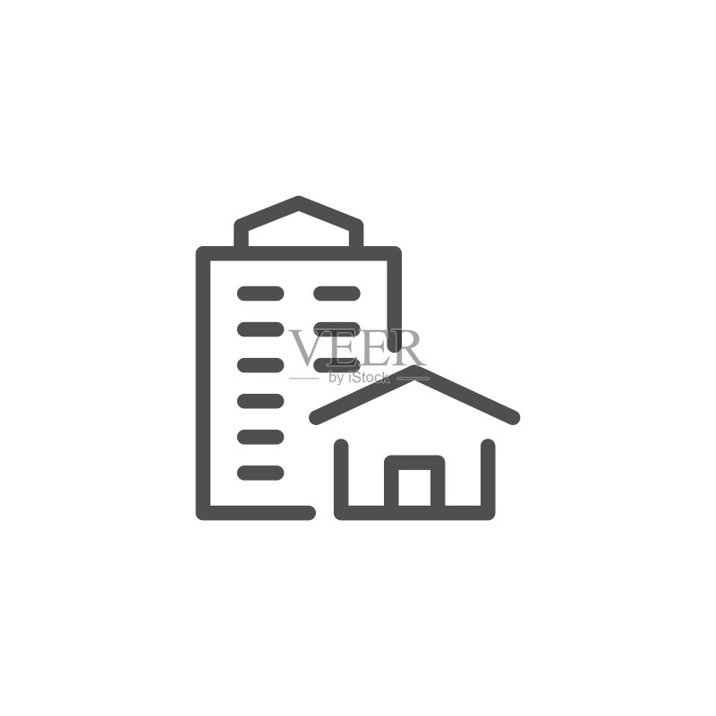 房地产线性图标图标素材