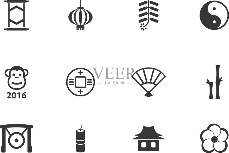 中国新年简约图标图标素材