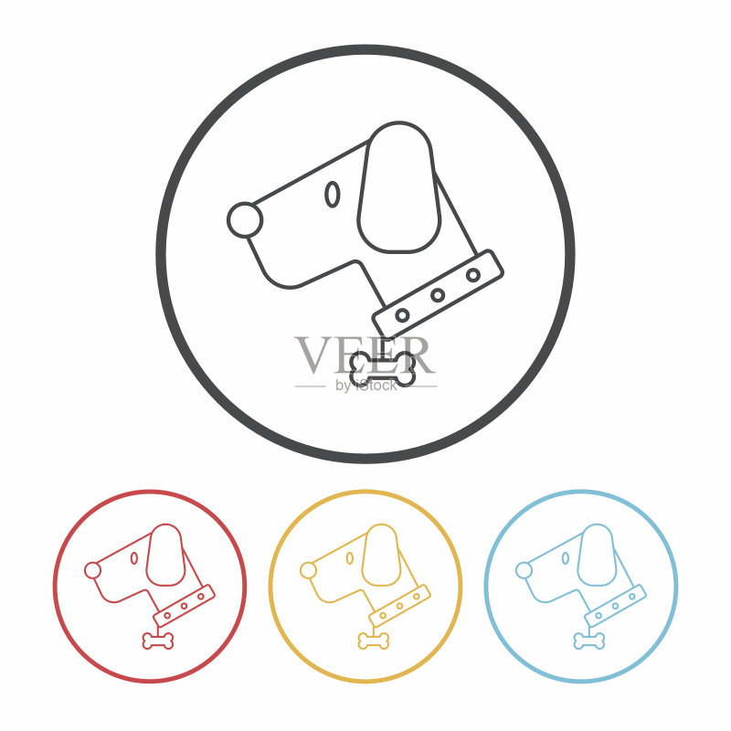 宠物狗线性图标图标素材