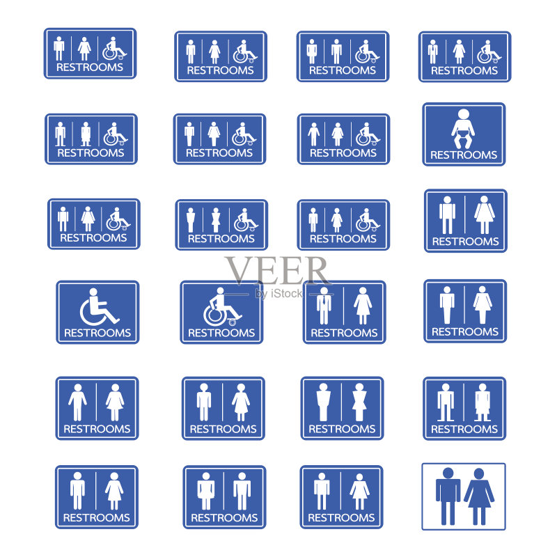 卫生间指示牌图标合集图标素材