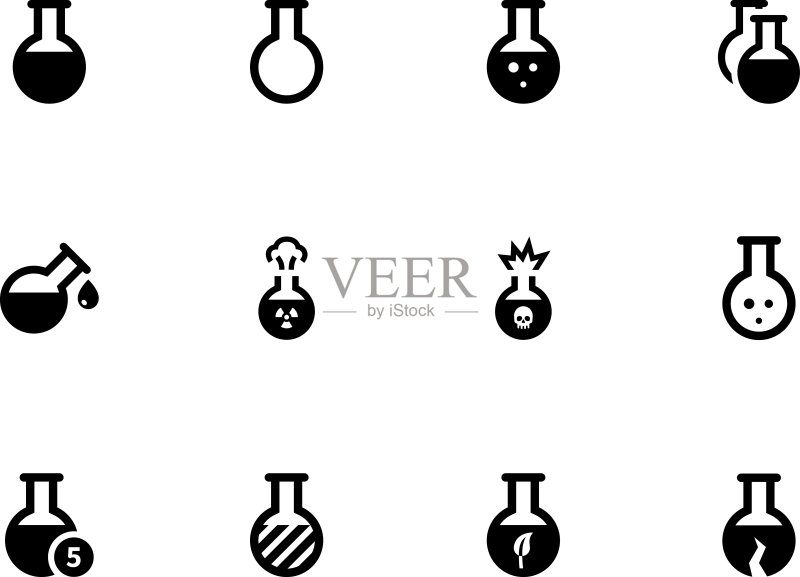 白色背景上的烧瓶图标矢量素材图标素材