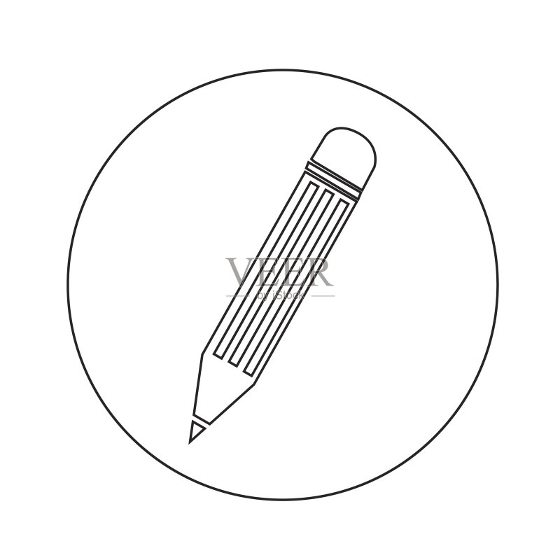 铅笔图标插画设计图标素材