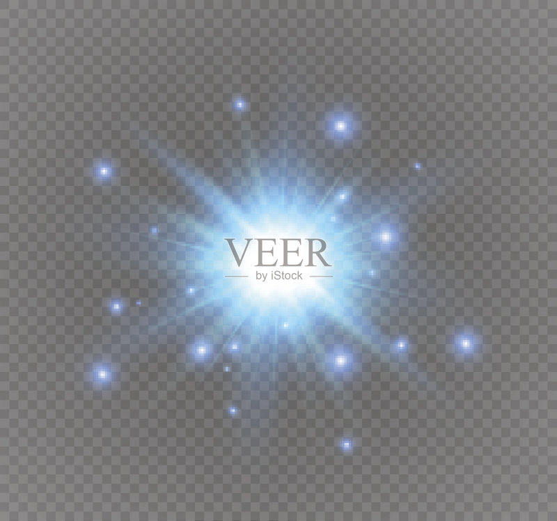 星星在一个透明的背景,光效果,矢量插图。突然灵光一正版元素素材