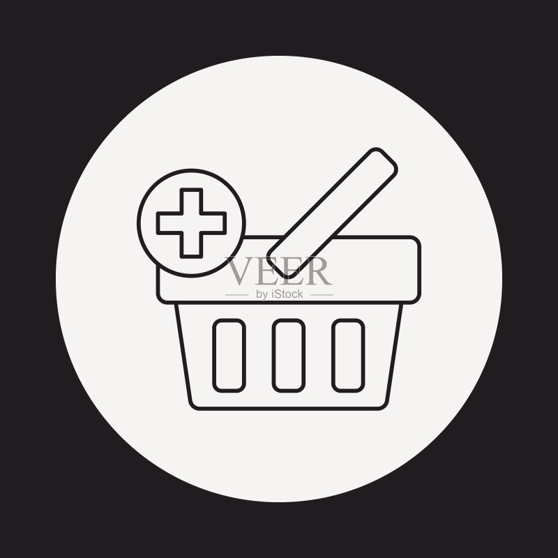 购物篮线条图标图标素材