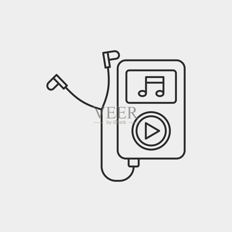 音乐播放器线性图标图标素材