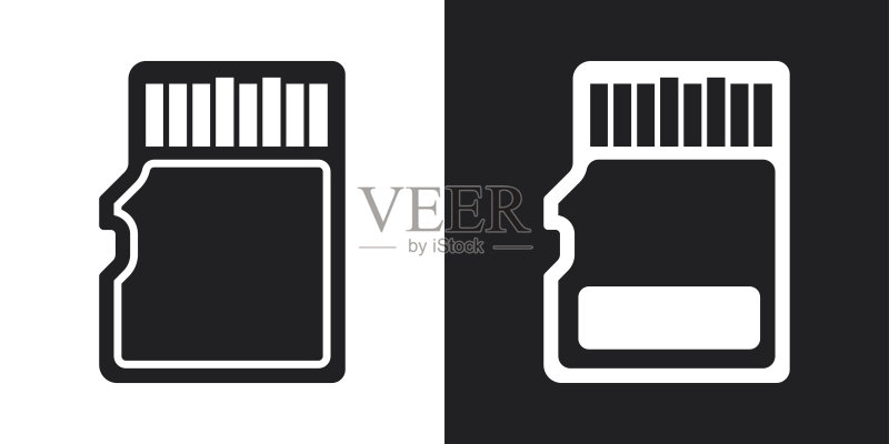 矢量micro SD卡图标双色版图标素材