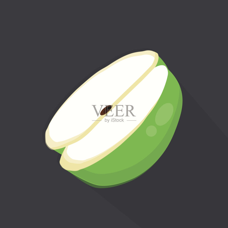 青苹果平面矢量正版插画素材