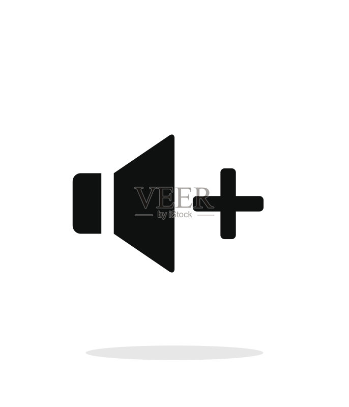 扬声器图标。白色背景上的音量图标图标素材