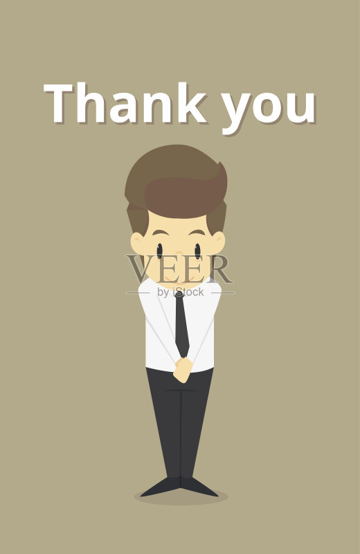 商人畏缩礼貌正版插画素材