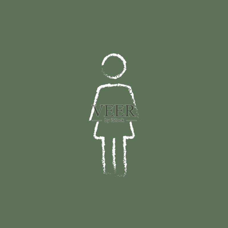 粉笔画的站立女人图标图标素材