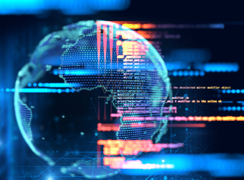 未来地球技术的3d渲染正版图片素材