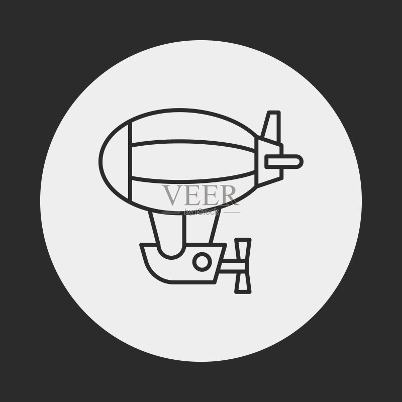 飞艇线条图标图标素材