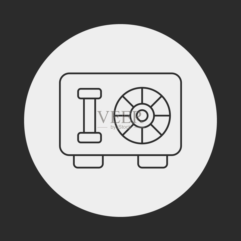 保险箱线条图标图标素材