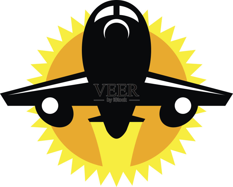 飞机飞行矢量图标正版插画素材