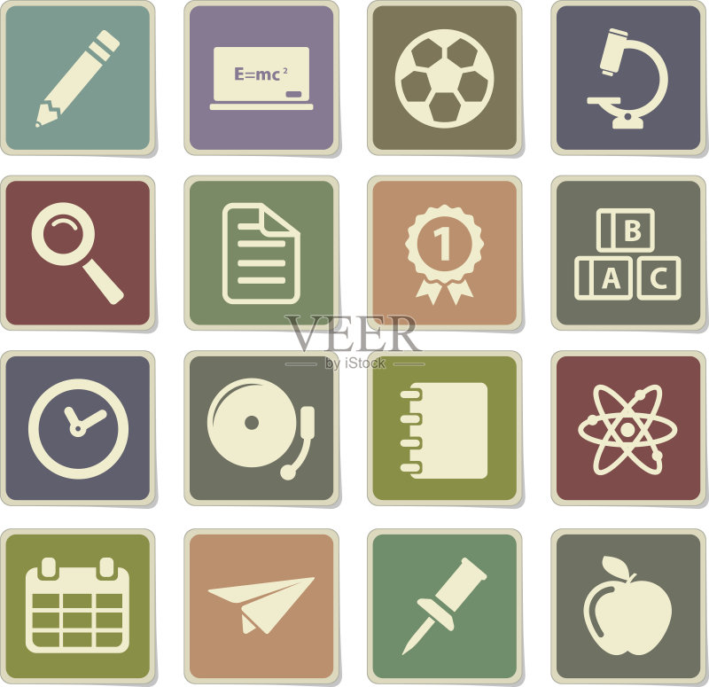 学校简约图标图标素材