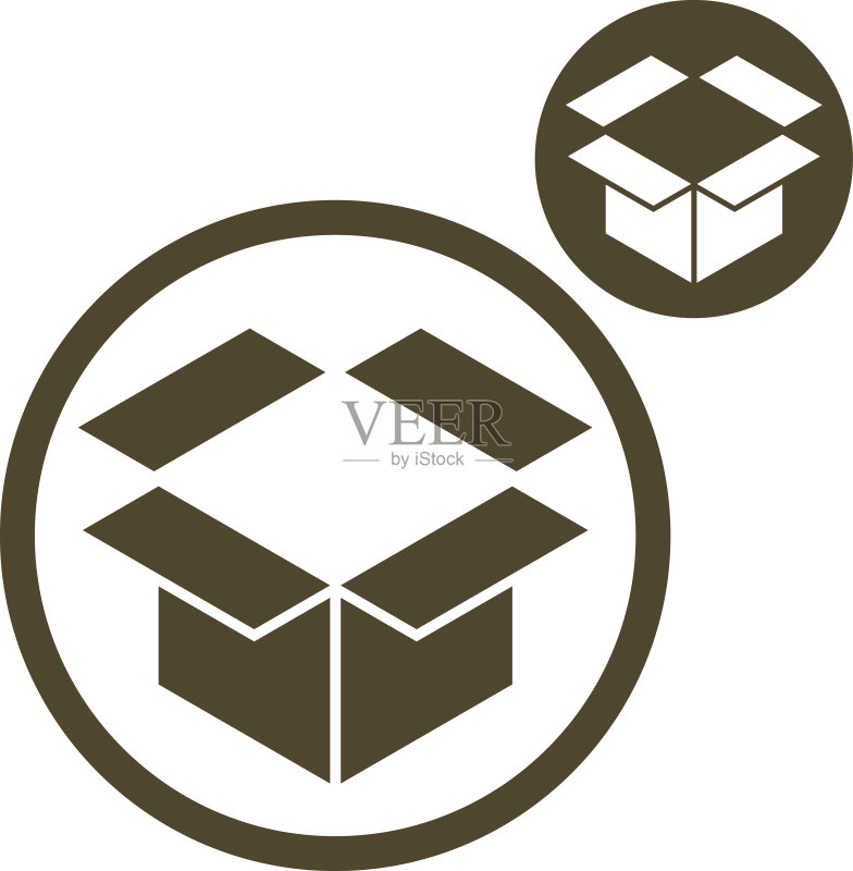 白色背景上的包装盒矢量简易图标图标素材