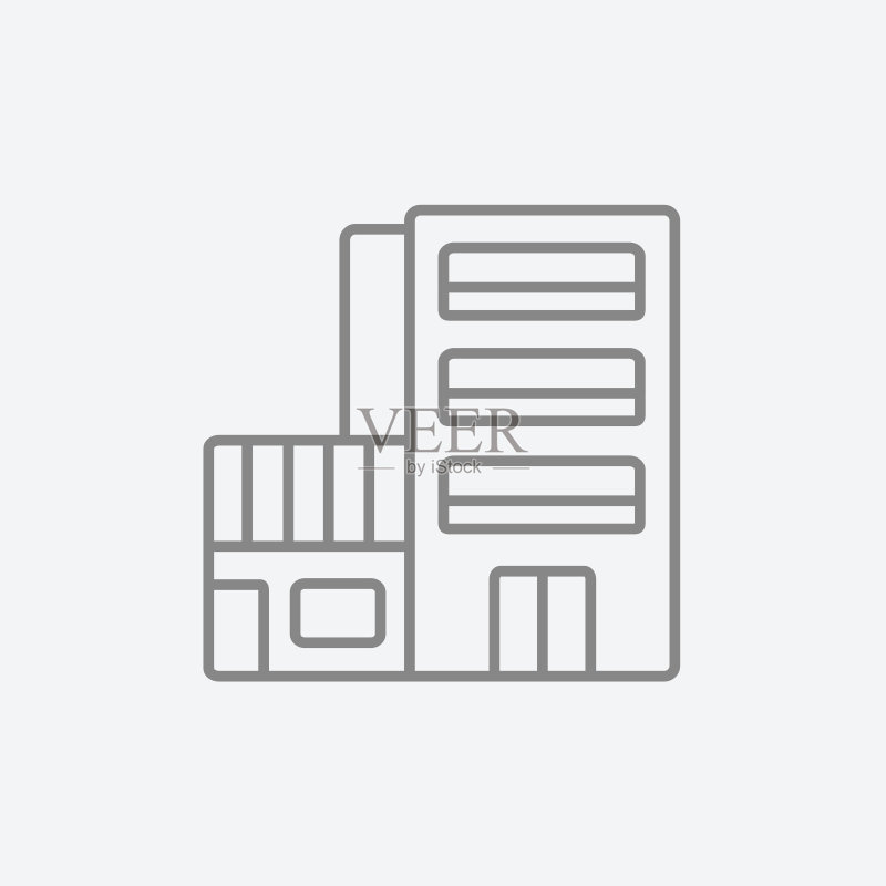 酒店建筑线条图标图标素材