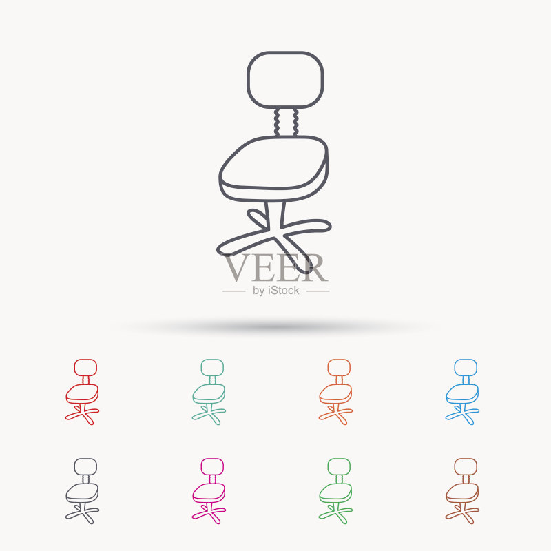 办公椅图标。商务扶手椅标志。图标素材