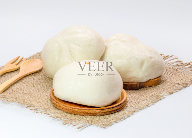 中国蒸饺,近距离上的白色背景正版图片素材