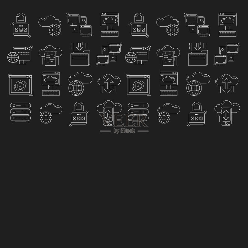 云存储矢量图标合集图标素材