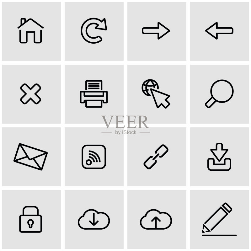矢量线条Web图标合集图标素材