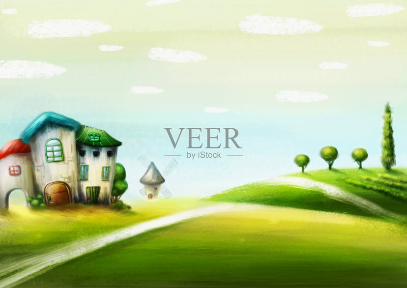 仙境的国家正版插画素材