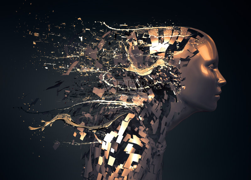 抽象的人物支离破碎正版图片素材