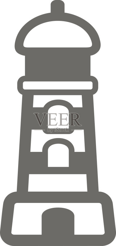 灯塔轮廓图标,夏季,假期图标素材
