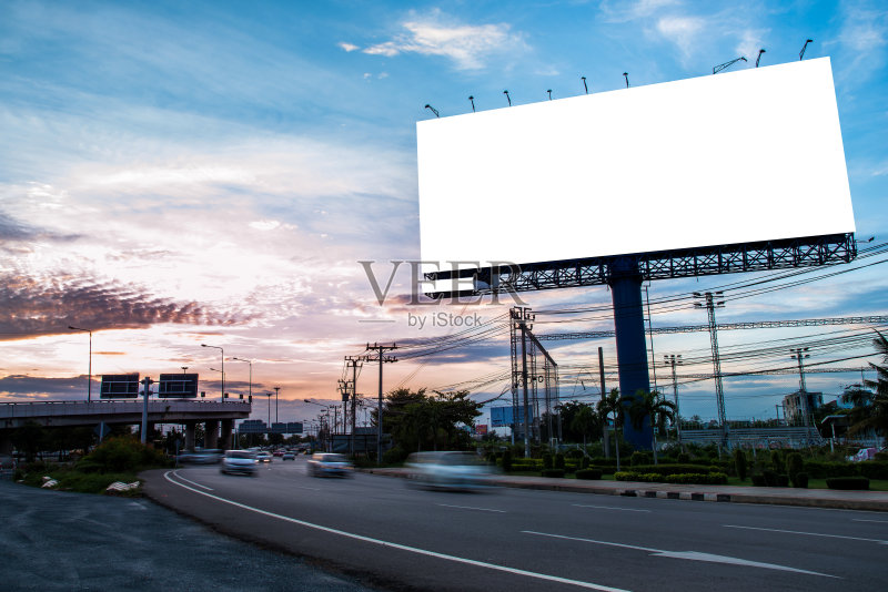 户外广告的空白广告牌正版图片素材