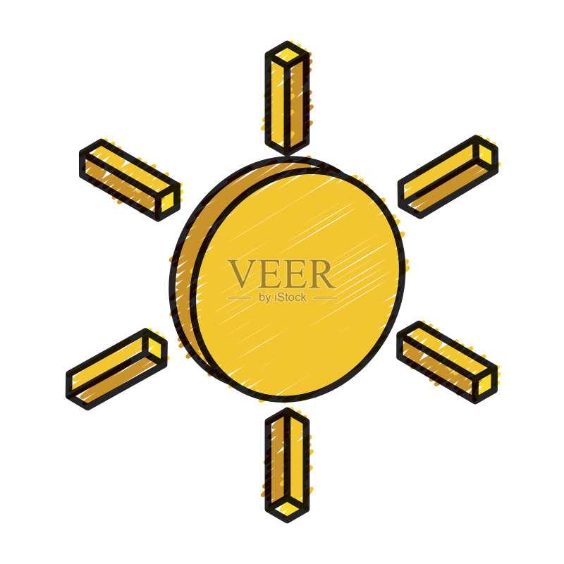 太阳等距视角孤立图标图标素材