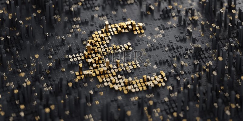 数字货币:欧元正版图片素材