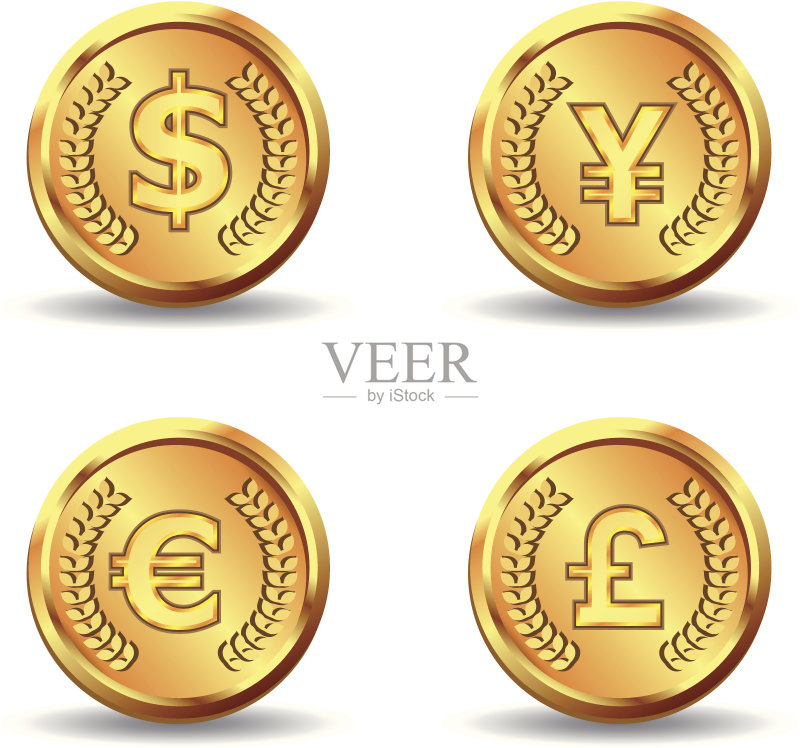 金色货币硬币图标图标素材