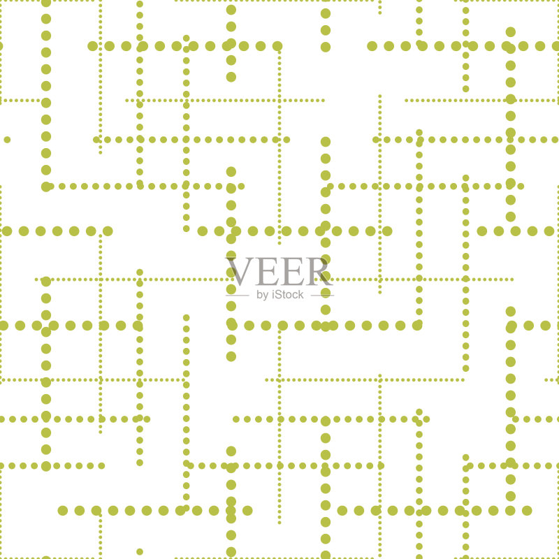 抽象几何网点线无缝矢量图案正版插画素材