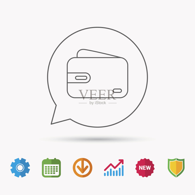 钱包图标:现金袋标志图标素材