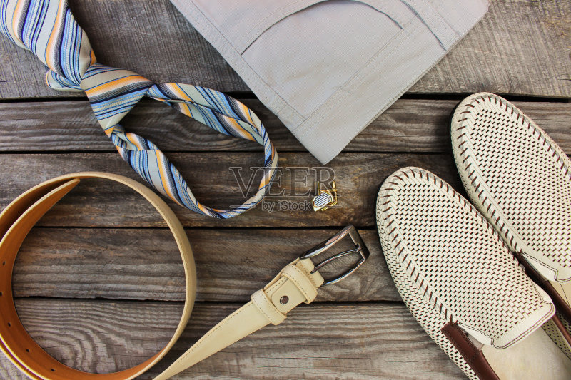 男士服装及配饰。前视图。正版图片素材