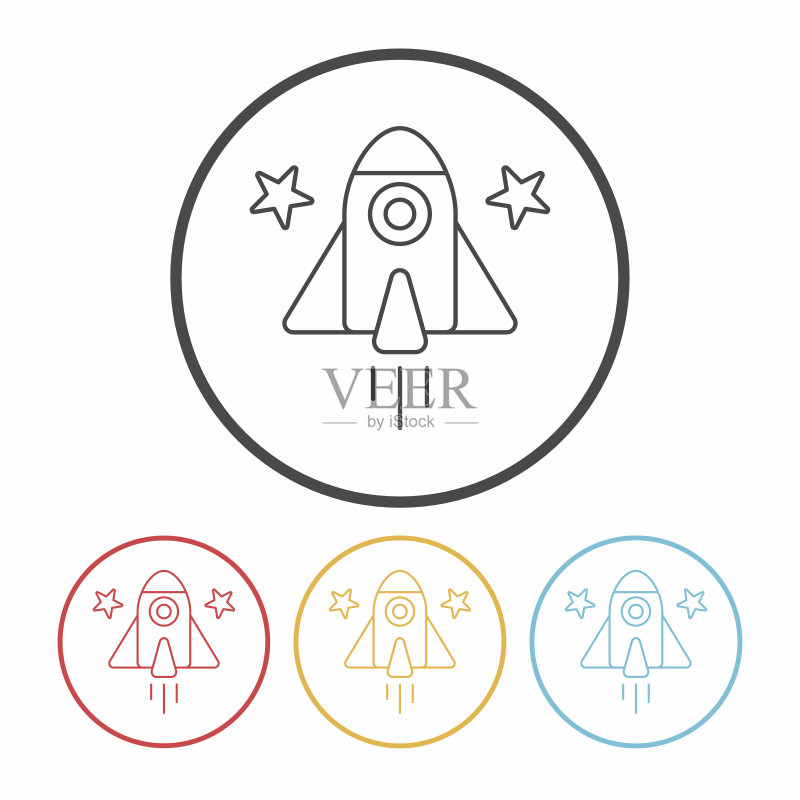 宇宙飞船线性图标图标素材