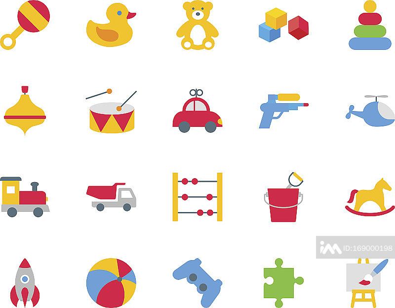 彩色玩具图标集图标素材