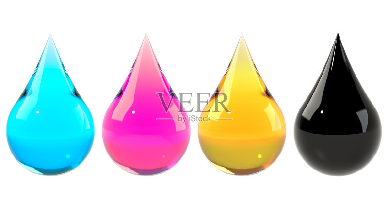 墨滴设置为CMYK正版图片素材