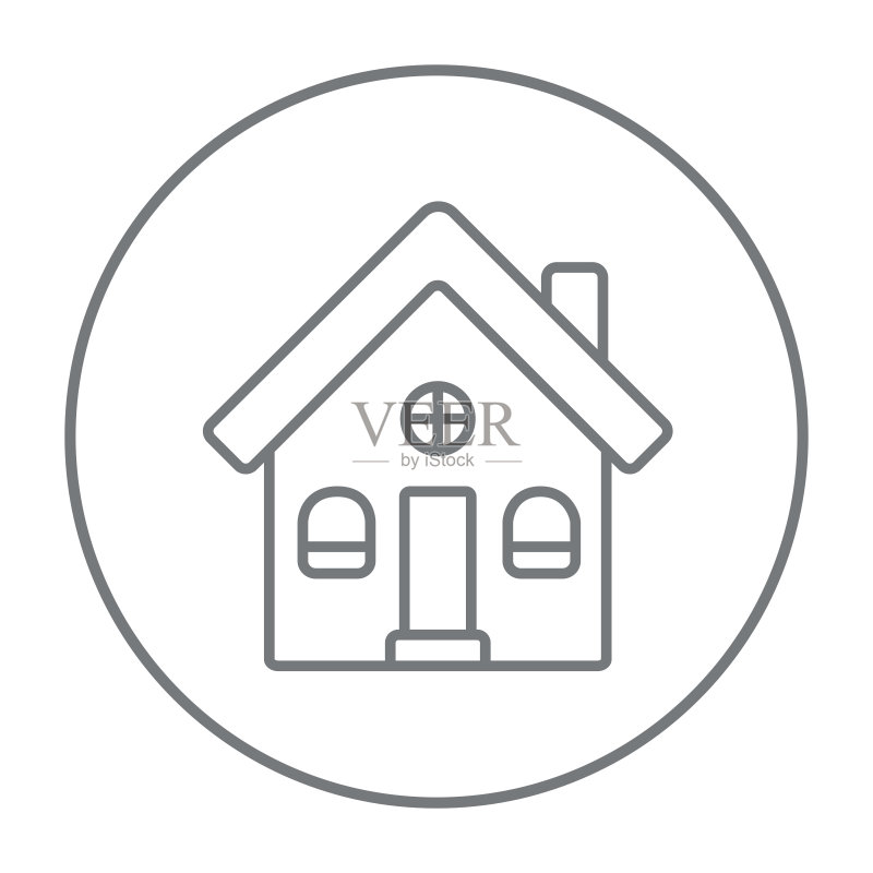 独立式住宅线条图标图标素材