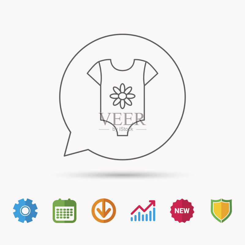 新生儿服装图标。婴儿衬衫标志。图标素材